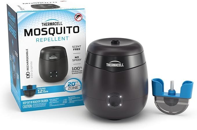 Thermacell Mosquito Repellent E-Series Rechargeable Repeller with 20’ Mosquito Protection Zone;... | Amazon (US)