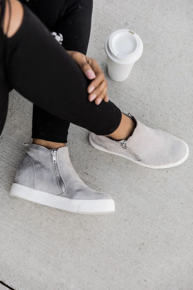 The Danielle Grey Wedge Sneakers DOORBUSTER | The Pink Lily Boutique