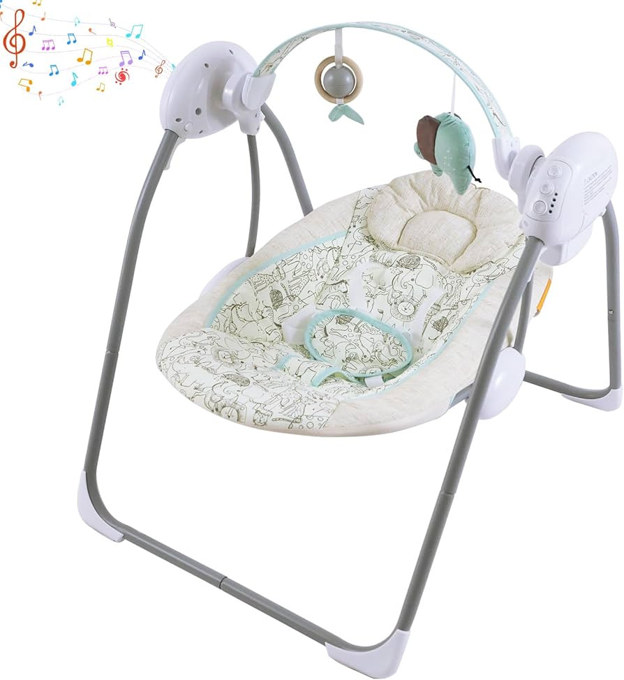 Baby Swing for Infant,Newborn Swing with Music,5 Speed Levels,Timing Setting,Soft Cushion,Foldabl... | Amazon (US)