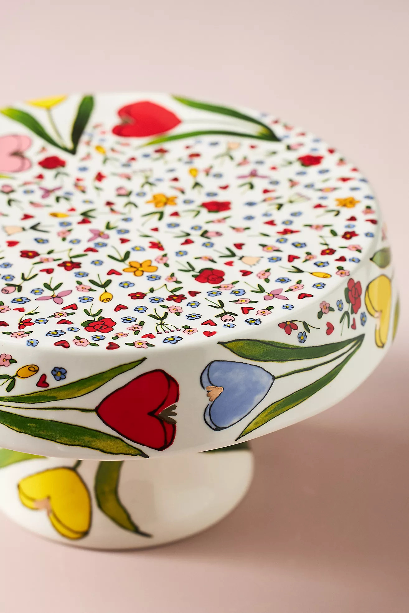 The Mud Fairy Blooming Hearts Stoneware Cake Stand | Anthropologie (US)