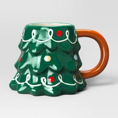 14.3oz Holiday Earthenware Christmas Tree Mug - Wondershop™ | Target