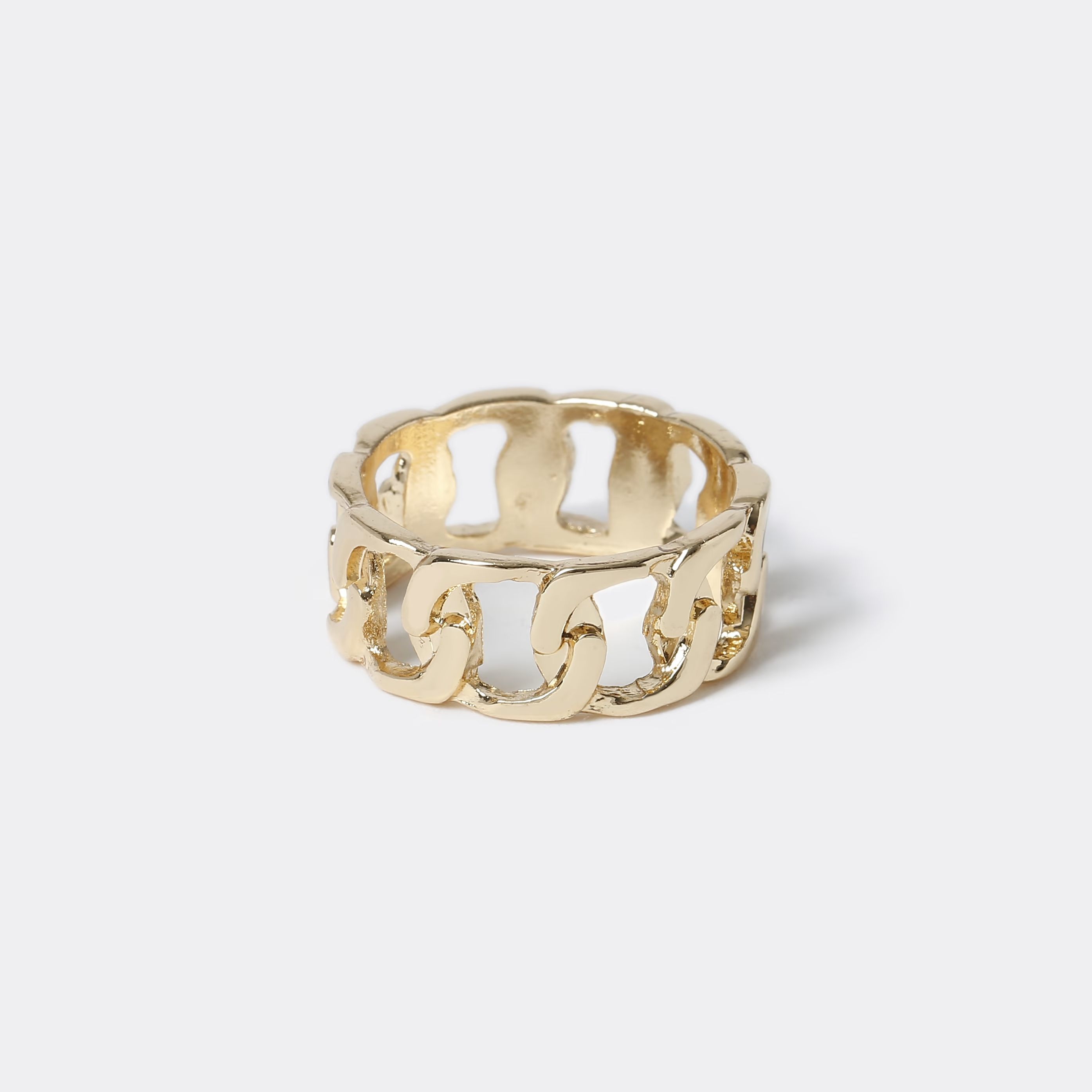 Mens River Island Gold colour chain link ring | River Island (UK & IE)