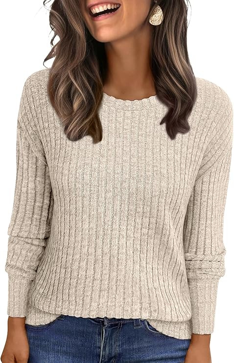 ANRABESS Women Long Sleeve Shirts Business Casual Tunic Tops Fall Lightweight Sweaters Dressy Blo... | Amazon (US)