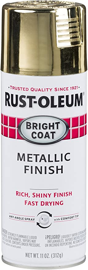 Rust-Oleum 7710830 Stops Rust Bright Coat Metallic Spray Paint, 11 Ounce (Pack of 1) , Gold | Amazon (US)