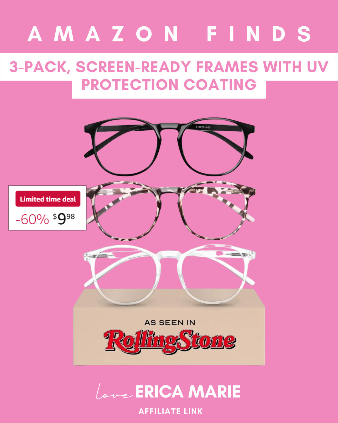 This 3-pack of screen-ready frames is such a practical find. They have a UV protection coating and are perfect for everyday screen time. Love having multiple pairs to keep at home, work, or in my bag. 

 #LTKootd #LTKSaleAlert #LTKWorkwear