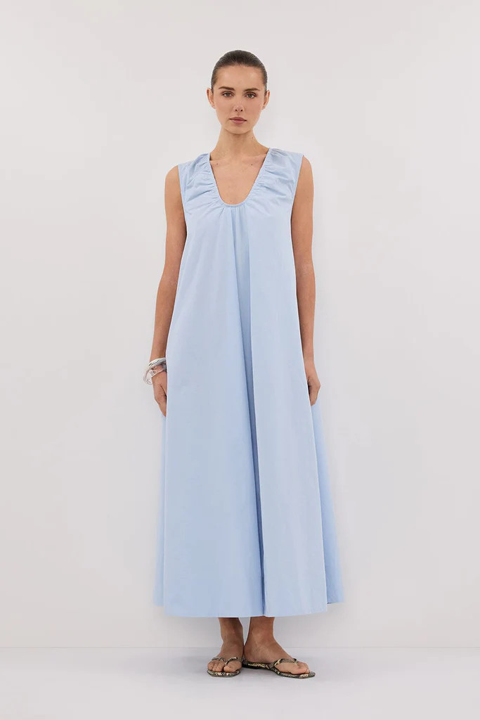 GABBY CORNFLOWER OVERSIZED COTTON MIDI DRESS | DISSH