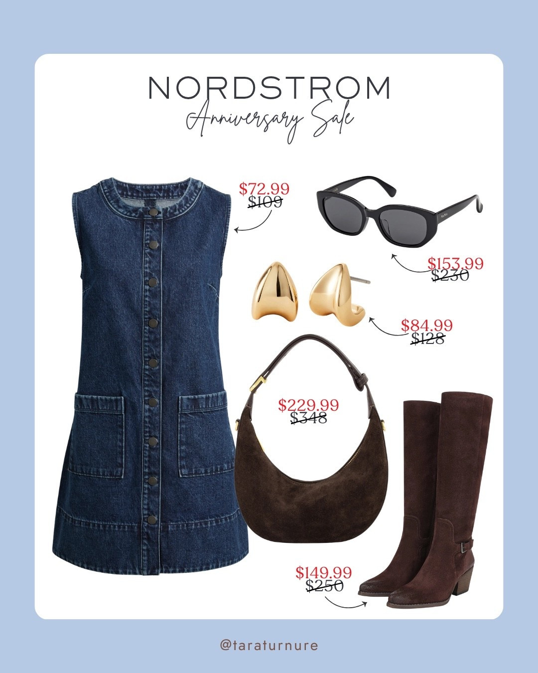 The NSale denim edit is so good this year. 🤎 I'm loving this sleeveless denim dress paired with rich brown accessories, timeless boots, and everyday gold jewelry. These are the pieces you'll wear long after the sale ends.

Nordstrom Anniversary Sale, NSale fashion, denim dress, sleeveless denim dress, fall outfit, brown boots, suede shoulder bag, black sunglasses, gold earrings, women's fashion, capsule wardrobe, transitional style, fall wardrobe, Nordstrom fashion, anniversary sale deals, classic style, wardrobe staples, LTK fashion, Nordstrom finds, everyday style

#LTKSaleAlert #LTKSeasonal #LTKootd