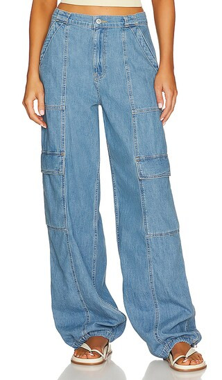 Calista Denim Cargo Pant in Vatia | Revolve Clothing (Global)
