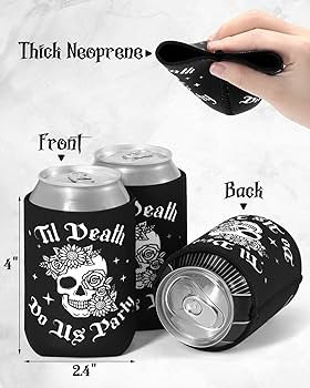 Amazon.com: 12-Pack Bride or Die Bachelorette Party Can Sleeves Till Death Beverage Sleeves Favor... | Amazon (US)