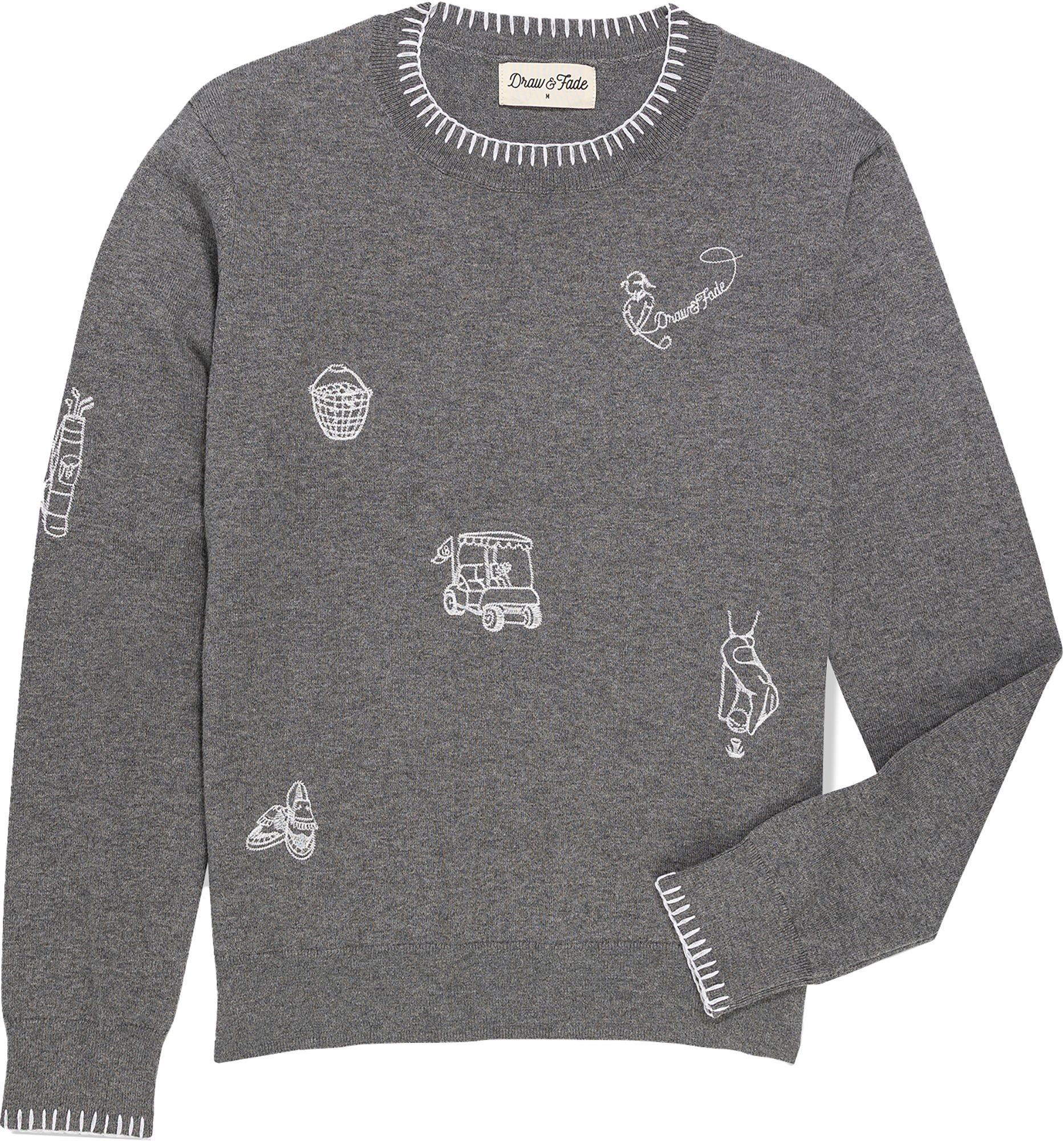 Draw & Fade Women's Golfing Crewneck Golf Sweater, Small, Grey | DICK'S Sporting Goods