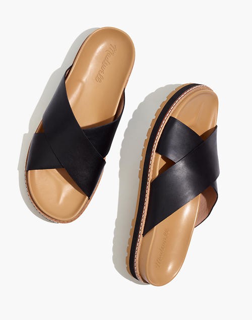 The Dayna Lugsole Slide Sandal in Leather | Madewell