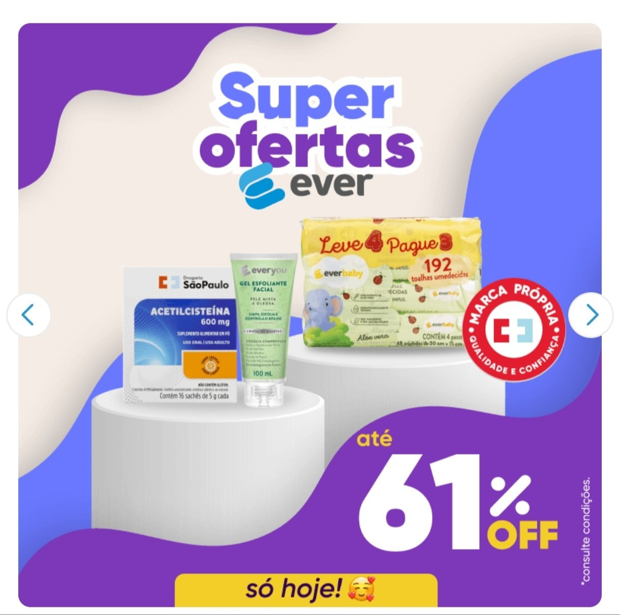 🔥 Super Ofertas Ever! 🔥Só hoje você garante até 61% de desconto em produtos selecionados! 🛍️✨Tem acetilcisteína, gel esfoliante facial e toalhas umedecidas com aquele leve 4, pague 3 que a gente ama! 😍Aproveite antes que acabe! 🏃‍♀️💨#Promoção #Desconto #CuidadosPessoais #Farmácia #OfertasEspeciais

#LTKbrasil #LTKpromo
