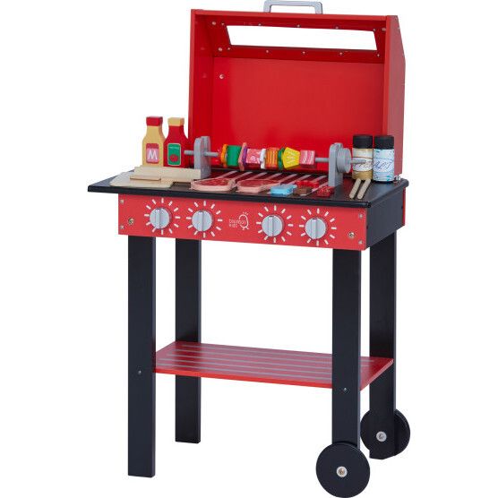 Little Helper Backyard BBQ Play Stand Play Kitchen, Red | Maisonette