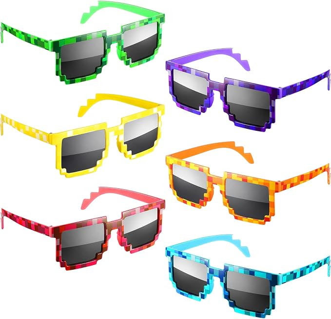 Pixel Sunglasses Miner Party Favors Pixel Glasses Party Favors for Kids Adults Birthday Party Pix... | Amazon (US)