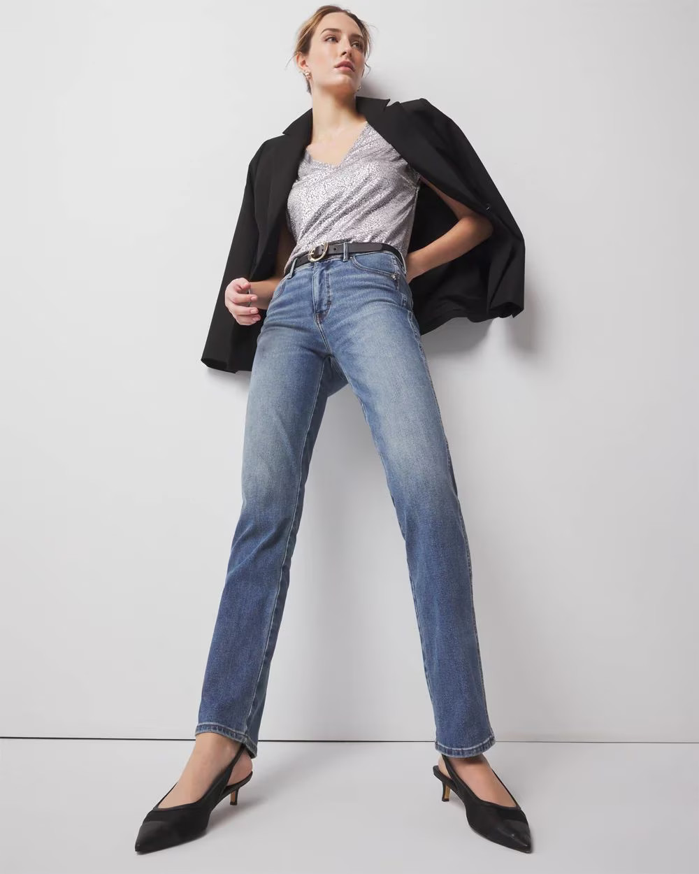 High-Rise Sculpt Full Straight Jeans | White House Black Market