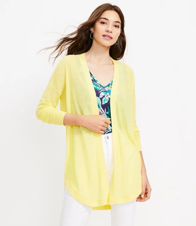 Shirttail Open Cardigan | LOFT