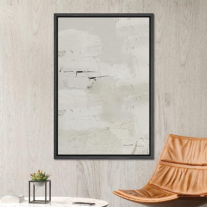 SIGNWIN Framed Canvas Print Wall Art White Grunge Paint Stroke Collage Abstract Shapes Illustrati... | Amazon (US)