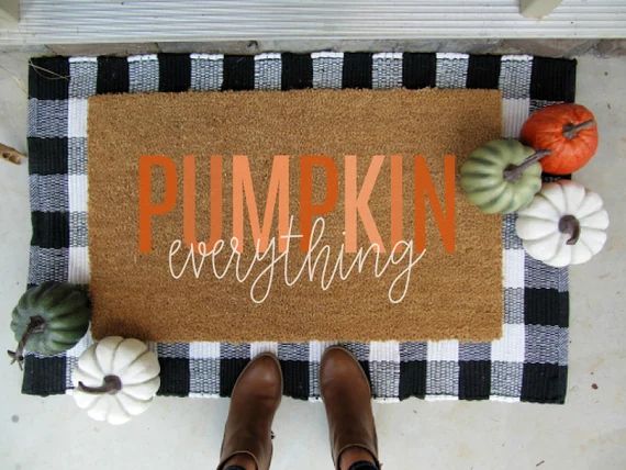 Pumpkin everything doormat customized doormat fall doormat | Etsy | Etsy (US)