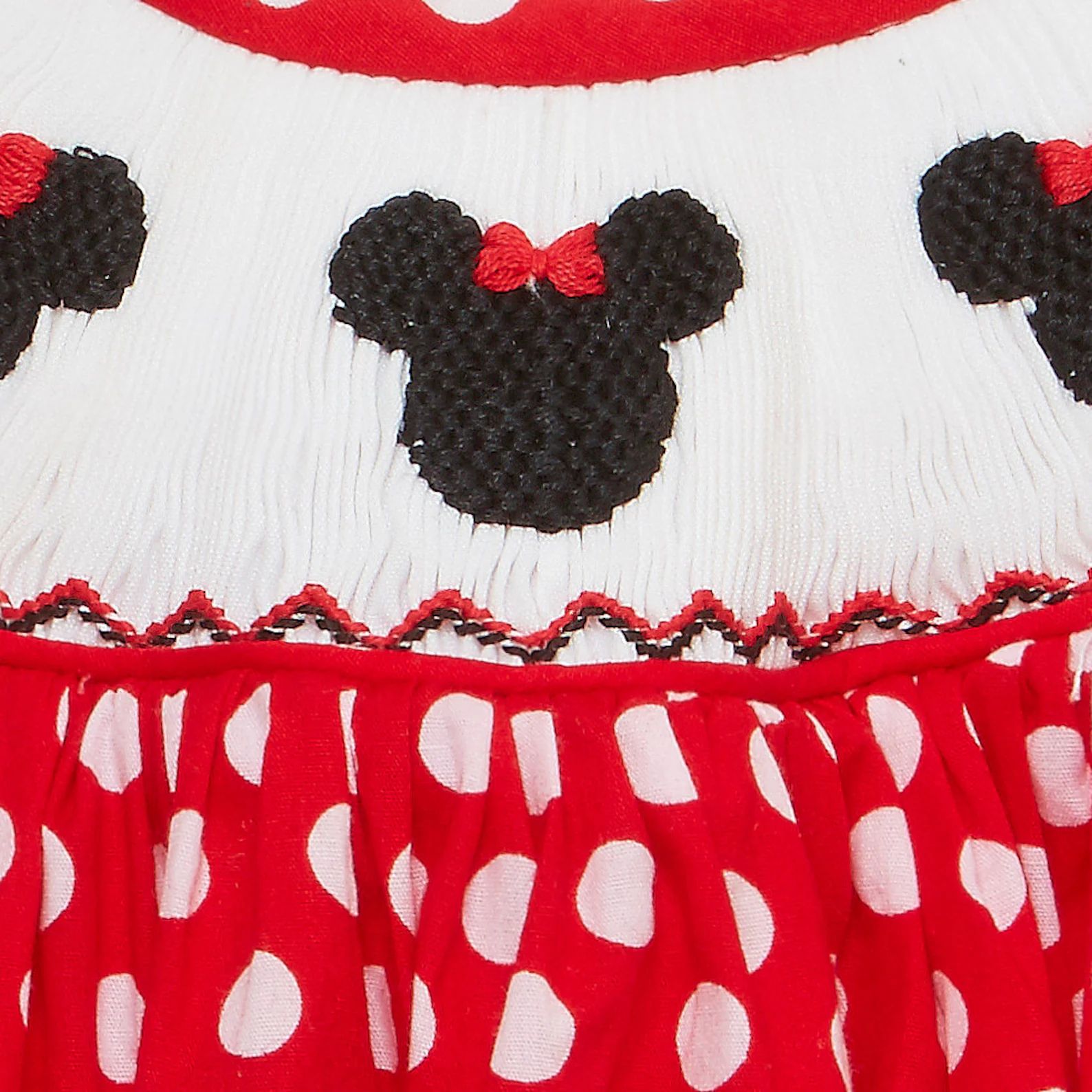 Mouse Ears Smocked Red Romper - Etsy | Etsy (US)