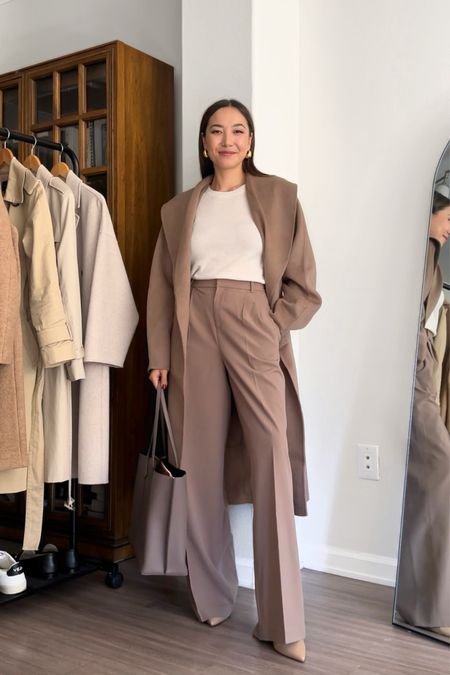 Workwear from Nordstrom - styling heeled boots 

Linked other coat recommendations! 

Wide leg trousers 
Cashmere sweater 
Wool coat 
Heeled bootie - sold out, linked similar! 
Leather tote 

#LTKworkwear #LTKstyletip #LTKSeasonal