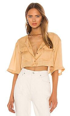 L'Academie The Adrien Crop Top in Bronze from Revolve.com | Revolve Clothing (Global)