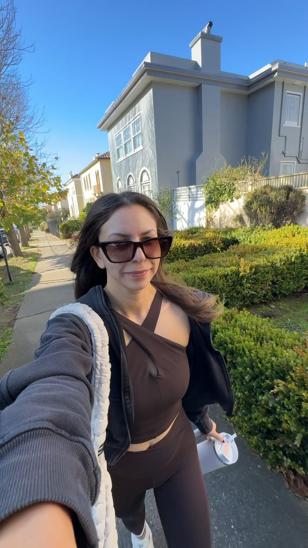 Aerie halter bra top- medium
Aerie leggings- small short
Dezi sunglasses
Target puffer tote bag
Lululemon scuba hoodie- xs/s
New balance 9060 sneakers
Revolve grip socks

Petite, workout outfit, Pilates outfit, barre outfit, active wear, brown active set, cat eye sunglasses

#LTKPetite #LTKfitnessgoals #LTKActive