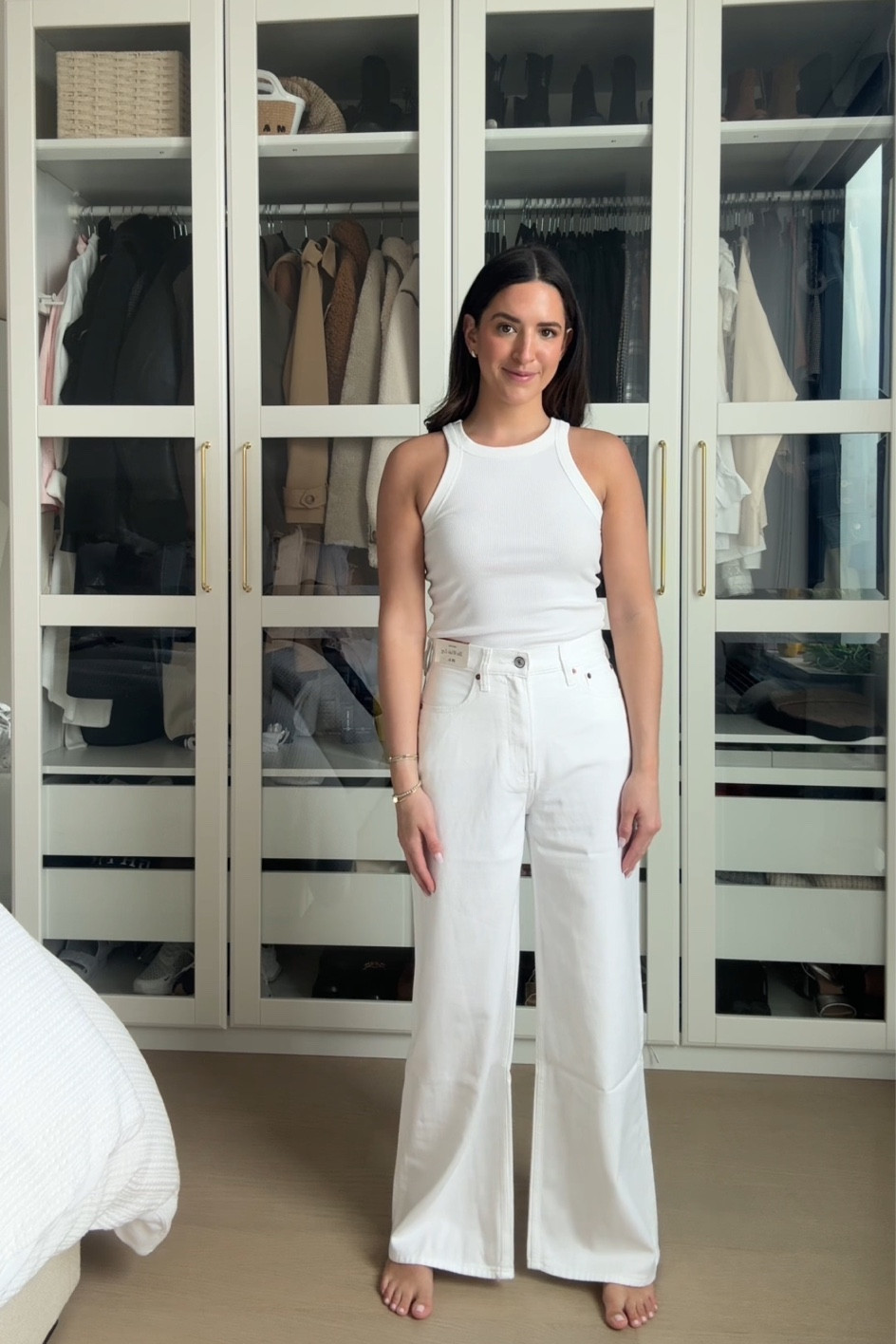 Wearing a 26 short 

Denim, white denim, spring outfits, vacation outfit, 

#LTKstyletip #LTKfindsunder100 #LTKSpringSale