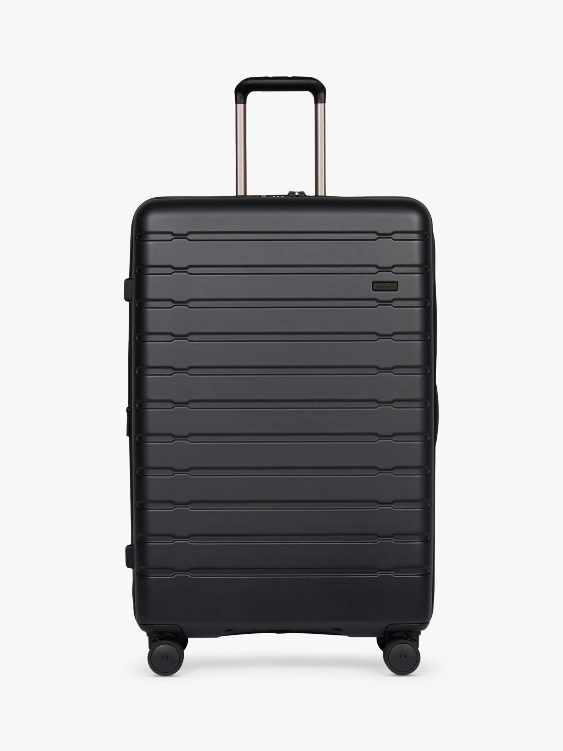 Antler Stamford 4-Wheel 81cm Large Expandable Suitcase, Black | John Lewis (UK)