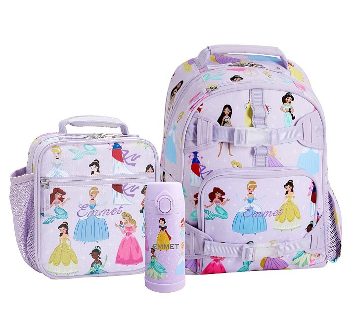 Mackenzie Lavender Disney Princess Backpack & Lunch Bundle, Set Of 3 | Pottery Barn Kids