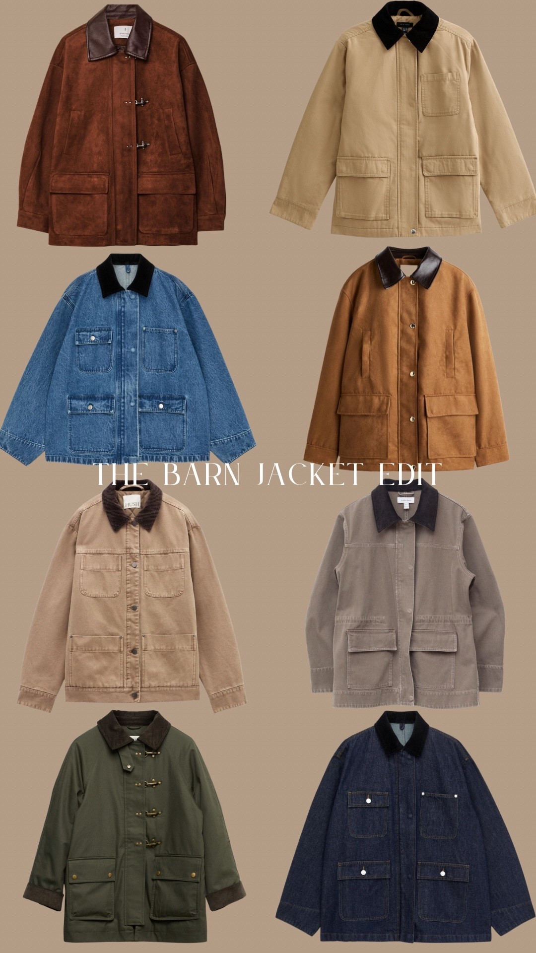 BARN JACKET EDIT
Barn jackets were a huge trend last Autumn and they’re back again this year. Despite them being a trend they are a style that we see year after year so therefore a classic piece that can be worn on repeat 🙌🏼

In this edit you’ll find the 8 options shown in the collage as well as some additional styles that I’ve found and there’s a range of price points to suit all budgets. 

#LTKuk #LTKautumn #LTKeurope
