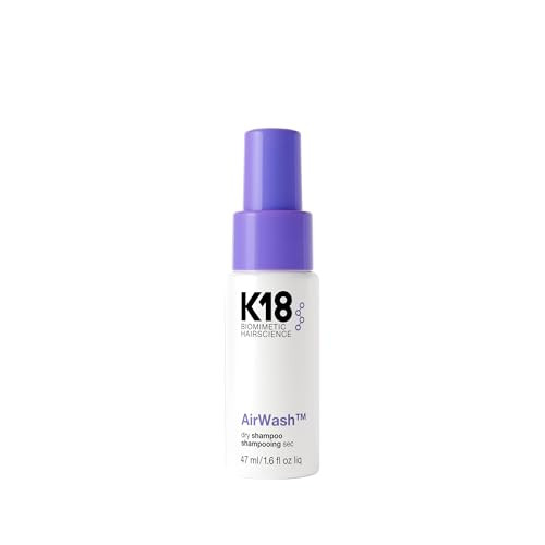 K18 AirWash Travel Non Aerosol Dry Shampoo Spray - Odor Eliminating Dry Shampoo for Women with No White Cast - Fresh Hair + Scalp for 3 Days - Absorbs Oil + Sweat Without Heavy Fragrances (1.6 Fl oz) | Amazon (US)