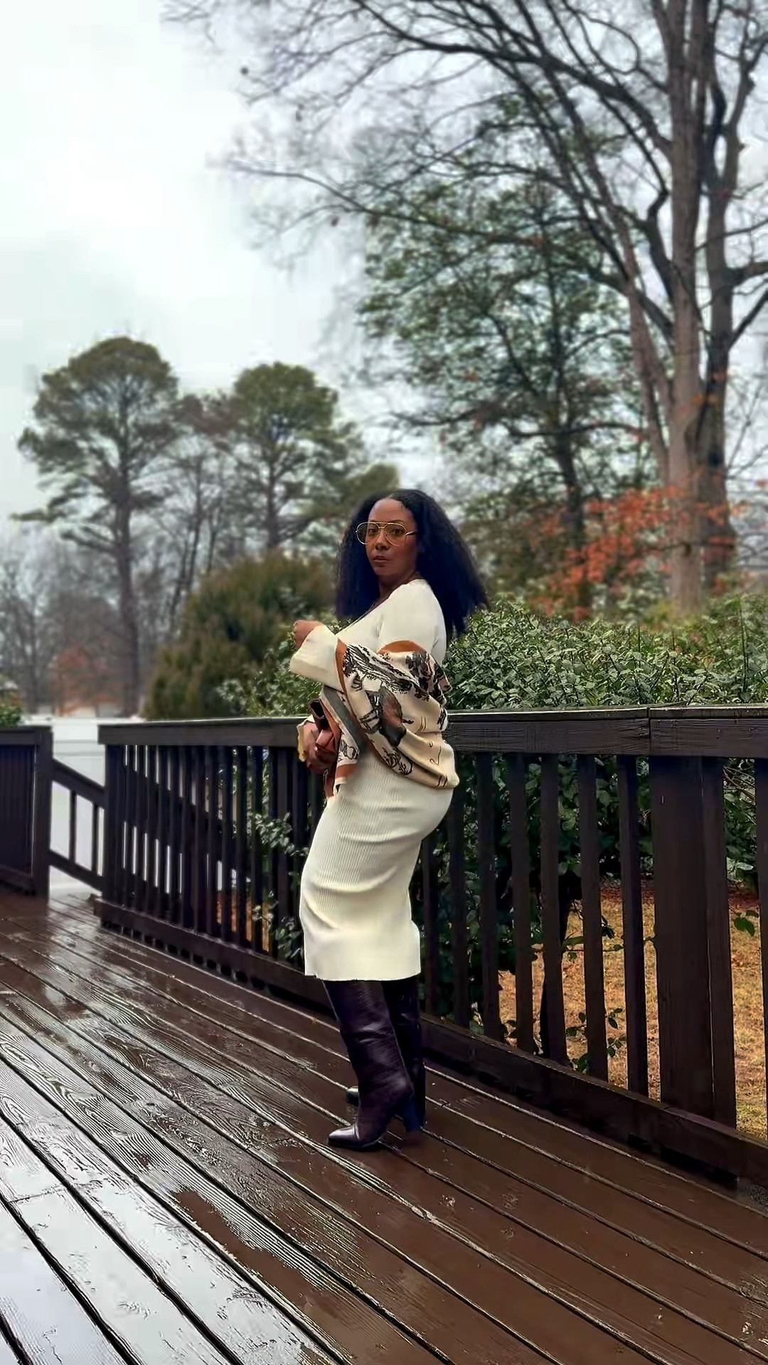 Yesterday before the snow became a menace. A throwback dress but one of my faves & my new favorite boots, both from @Target! 

#LTKSaleAlert #LTKootd #LTKdayinmylife