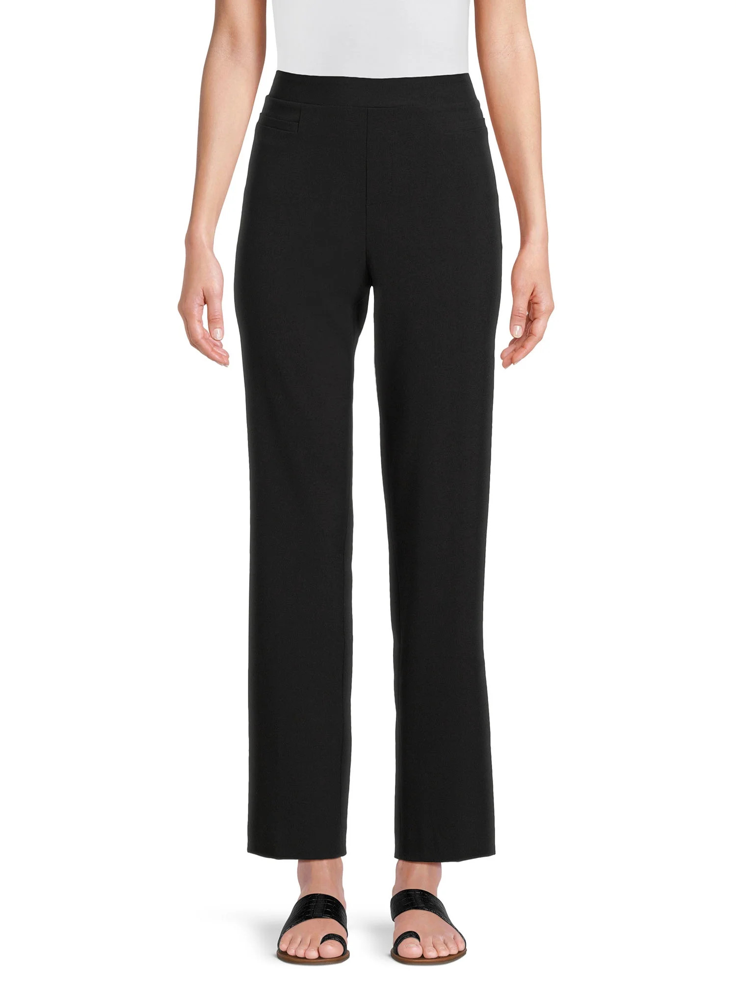 Time and Tru Women's Pull On Pants With Pockets, 31" and 29" Inseams, Sizes S-2XL | Walmart (US)