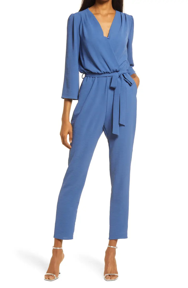 Long Sleeve Belted Jumpsuit | Nordstrom