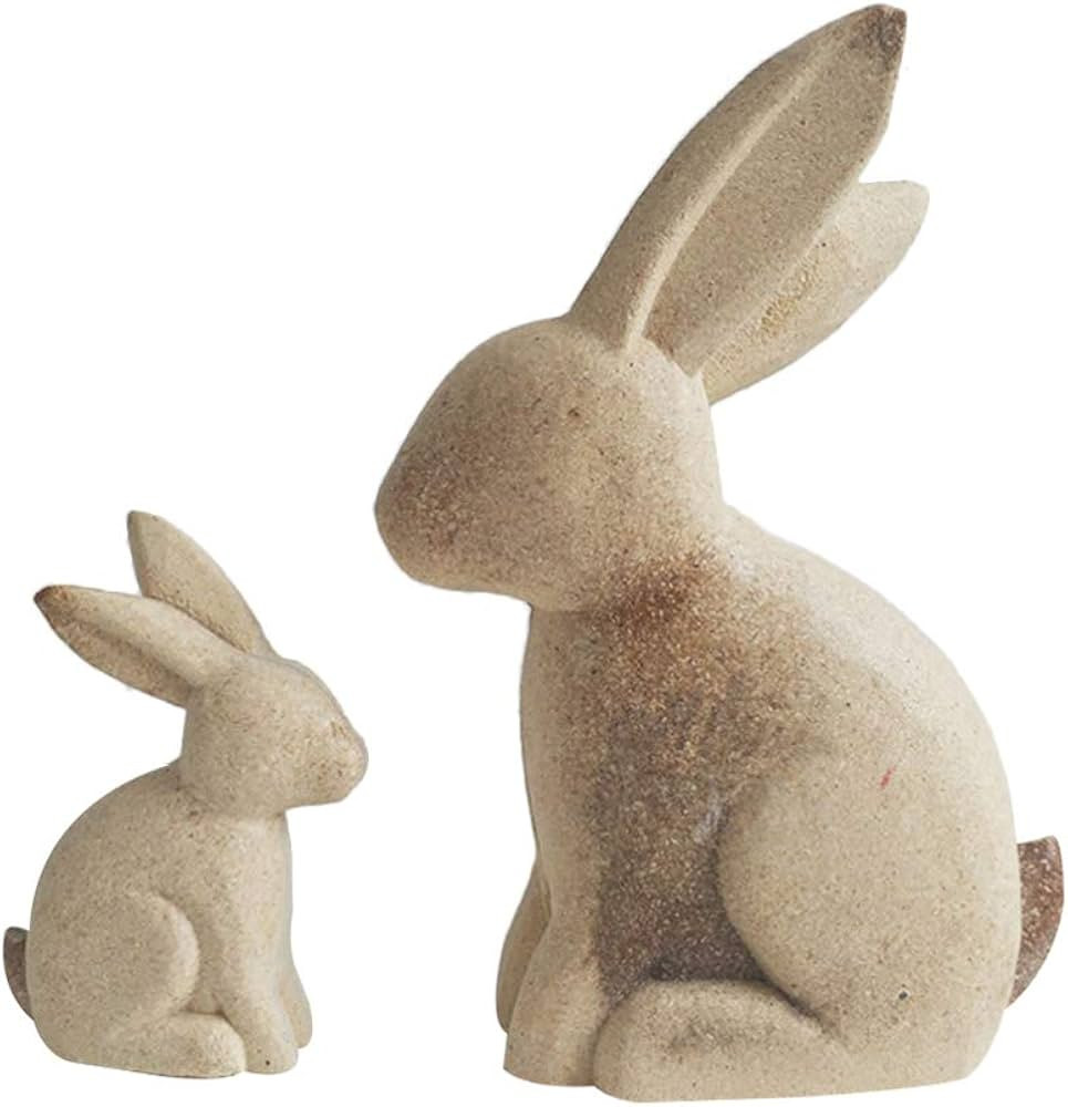 Easter Wooden Centerpieces 2PCS DIY Painting Rabbit Decor Cute Workblank Rabbit Desktop Decor Whi... | Amazon (US)