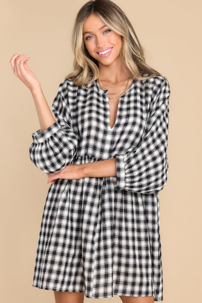 The Day We Met Black Plaid Dress | Red Dress 