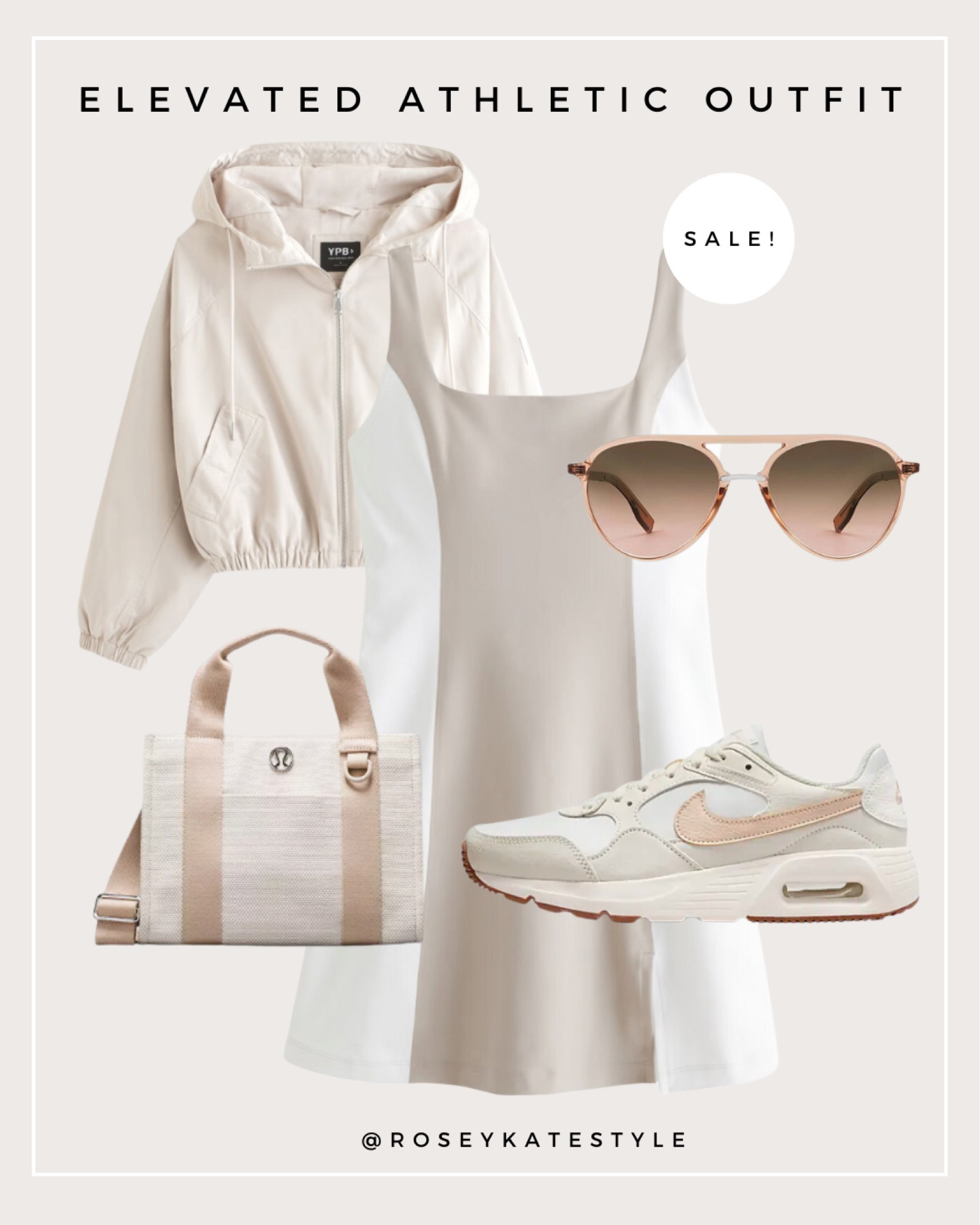 Neutral activewear dress and windbreaker on sale 25% off ends tonight!!

#LTKActive #LTKsalealert #LTKover40