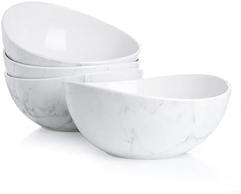 Sweese 104.499 Porcelain Bowls - 42 Ounce for Salad, Fruits and Popcorn - Set of 4, Marble Patter... | Amazon (US)