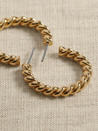 14k Gold Plated Hoop Earrings | Banana Republic Factory
