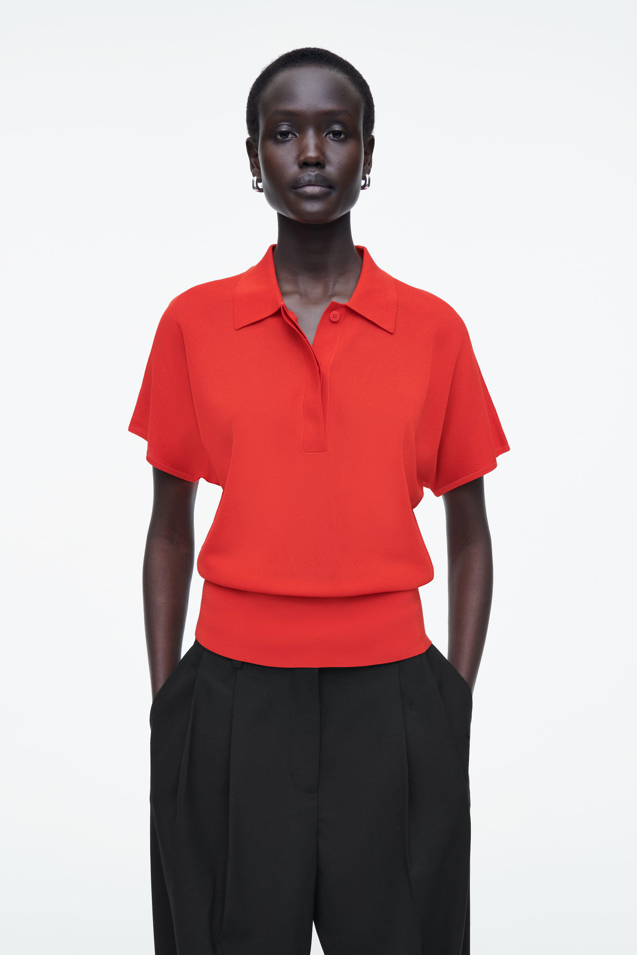 KNITTED POLO SHIRT - RED | COS (EU)