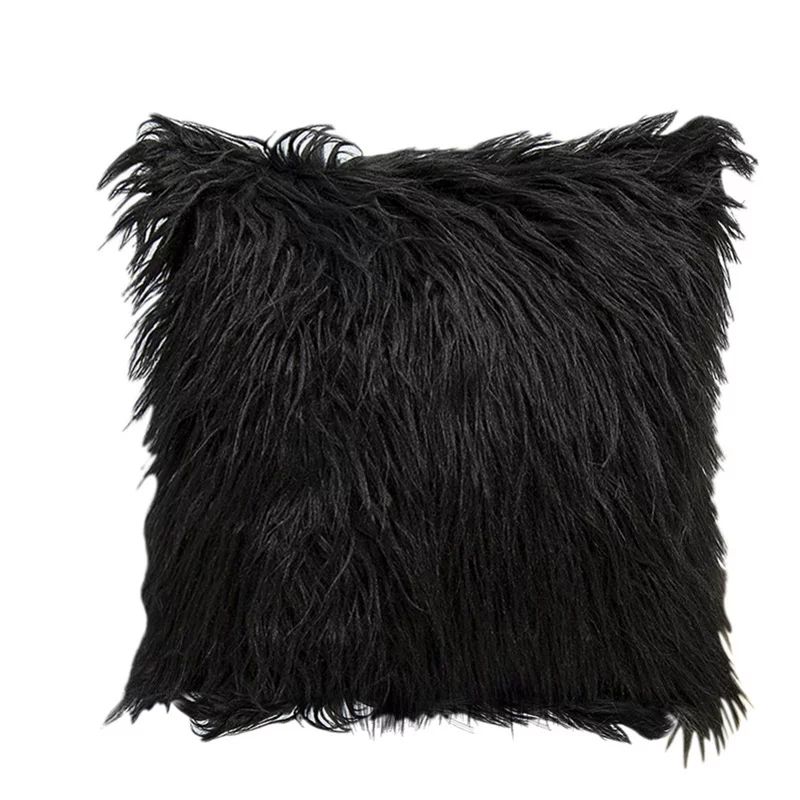 Soft Fluffy Fur Solid Color Square Home Decor Throw Pillow Case Cushion Cover 45*45cm/ 18"*18" | Walmart (US)
