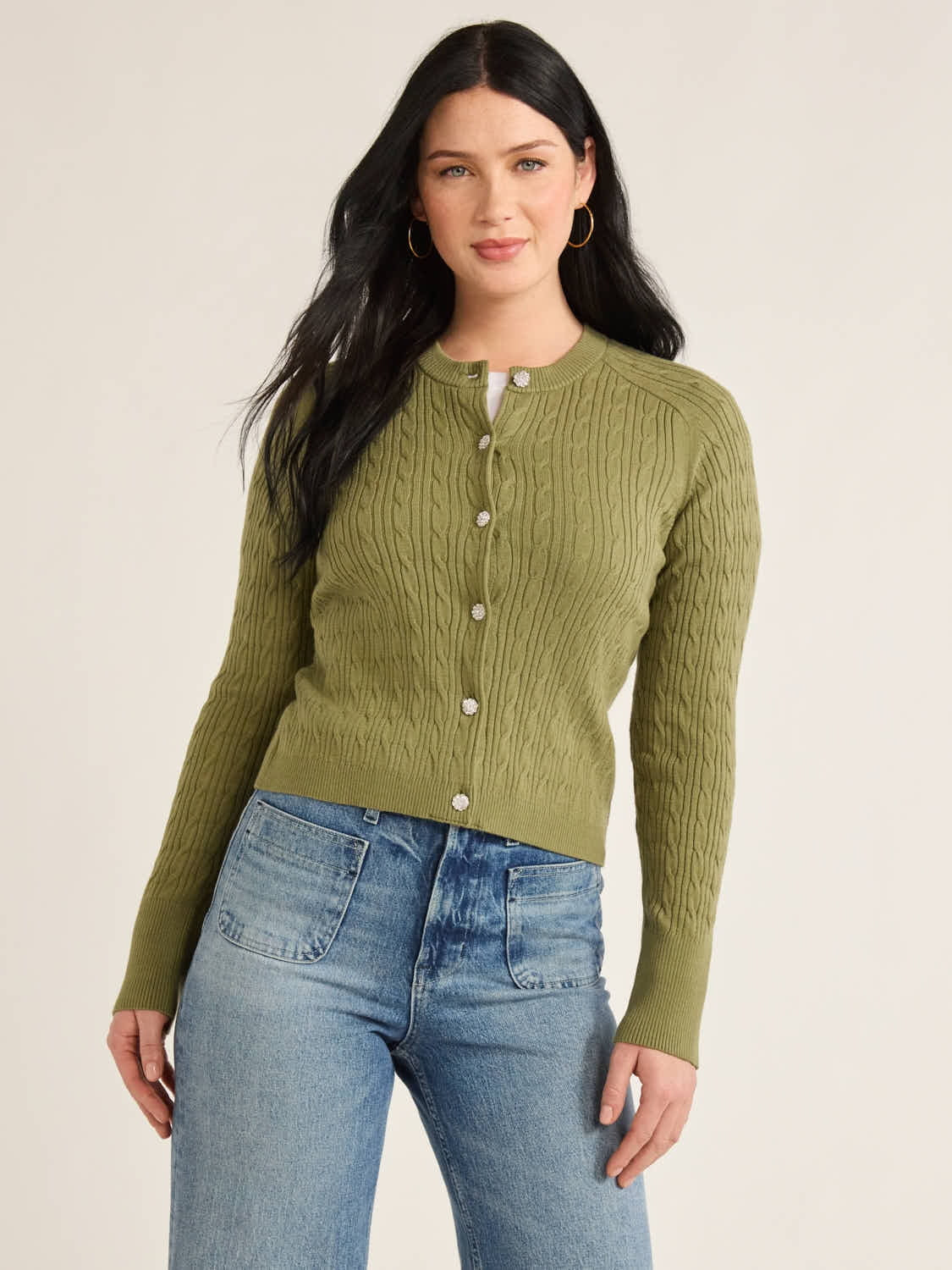 Free Assembly Women’s Cozy Yarn Cable Knit Cardigan Sweater with Long Sleeves, Lightweight, Siz... | Walmart (US)