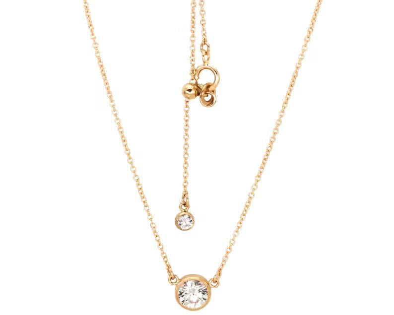 14K Gold Filled Diamond Cut Dainty Charm CZ Nasreen Necklace Adjustable | Etsy (US)