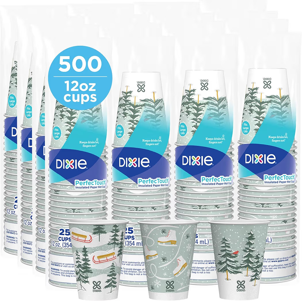 Dixie PerfecTouch (5342DX94) 12 oz Insulated Paper Hot Coffee Cups, Limited Edition Holiday Cups ... | Amazon (US)