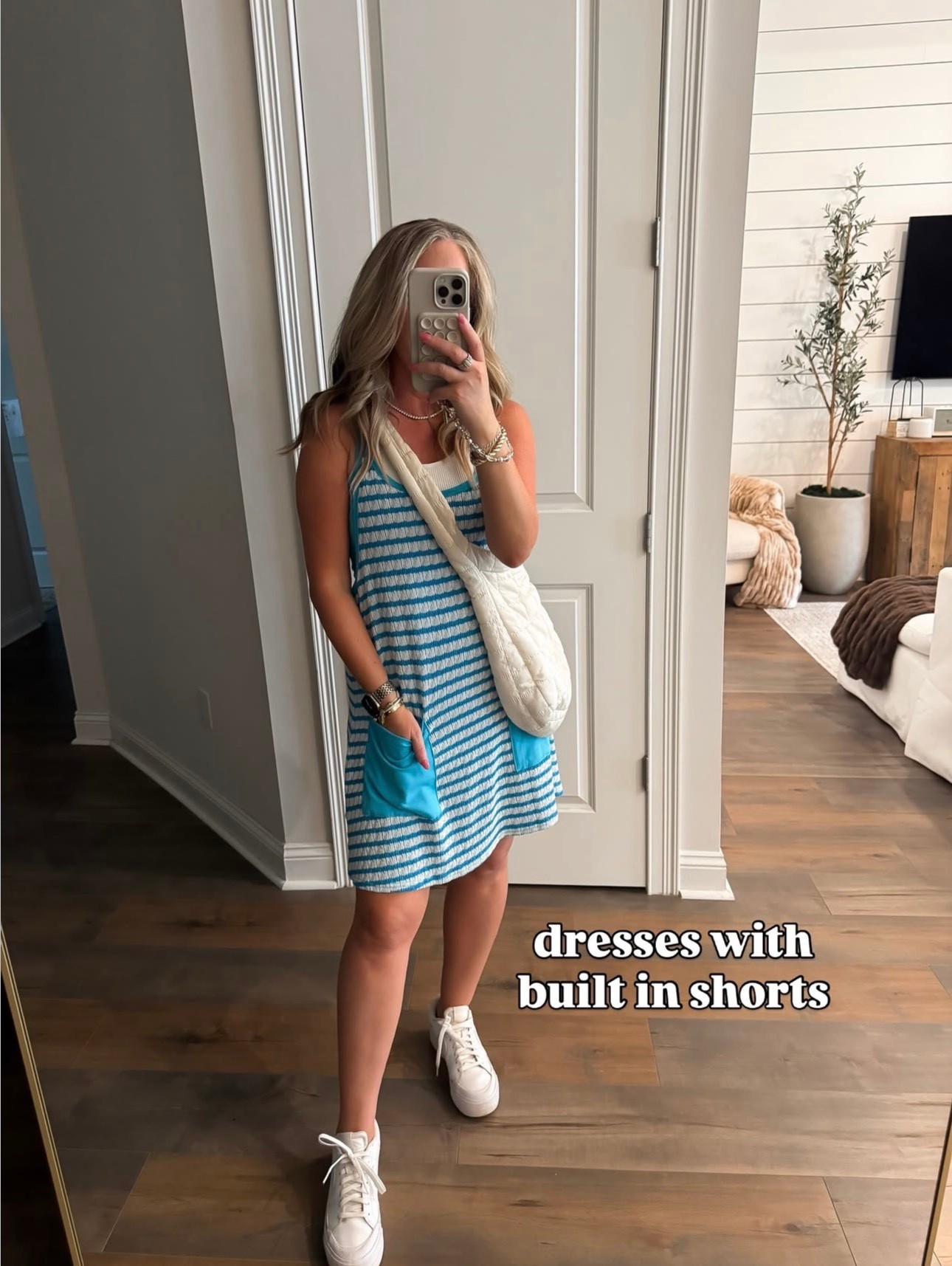 Amazon fashion Amazon finds sports mom outfits athleisure outfit, casual spring outfit, casual summer outfit, casual mom outfit, softball mom, baseball mom, football mom, soccer mom outfit dress with built in shorts and pockets, also comes in a solid option. Size small 

#LTKActive #LTKOver40 #LTKPetite