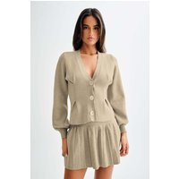 Beverly Knit Cinched Cardigan - Oak | MESHKI US