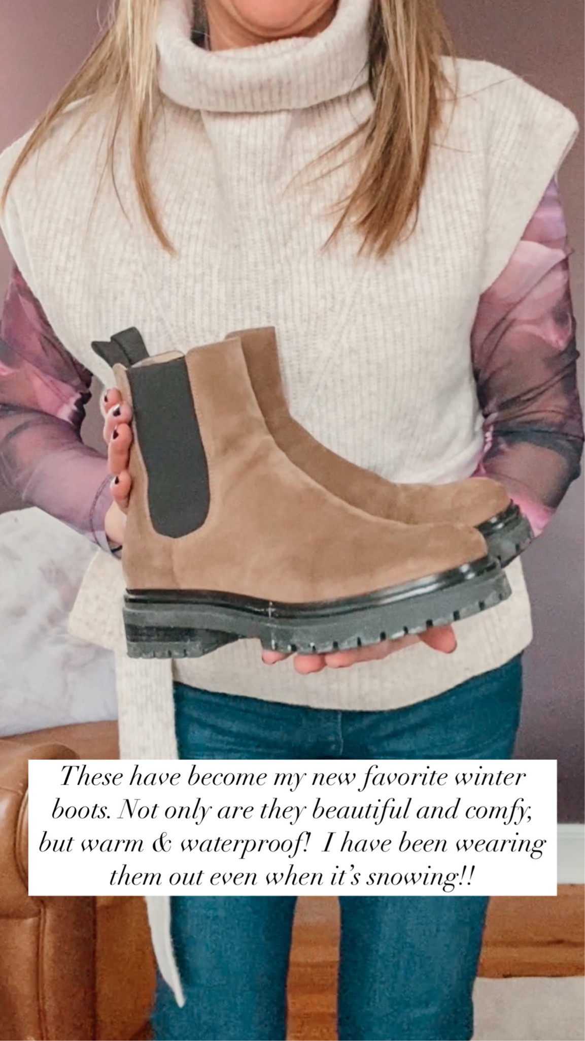 Loving these new boots and this new bag. The boots are tots. Feel a little tight at first but feeel better after 5 minutes. I love that they are waterproof!  They are very warm, comfy and the suede is gorgeous. Very well made. Small chunky platform sold. Love. This bag I’m also loving. Looks so luxurious but did not a crazy price. //. Winter outfit. Work outfit. Boots. Messenger bag. Valentine’s Day gifts. Gifts for her. Wool trench coat. Winter coat  




#LTKShoeCrush #LTKWorkwear #LTKSeasonal