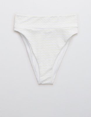 Aerie Striped Jacquard High Cut Cheeky Bikini Bottom | American Eagle Outfitters (US & CA)