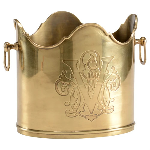 Eliott Updated Traditional Gold Brass Wine Chiller | Kathy Kuo Home