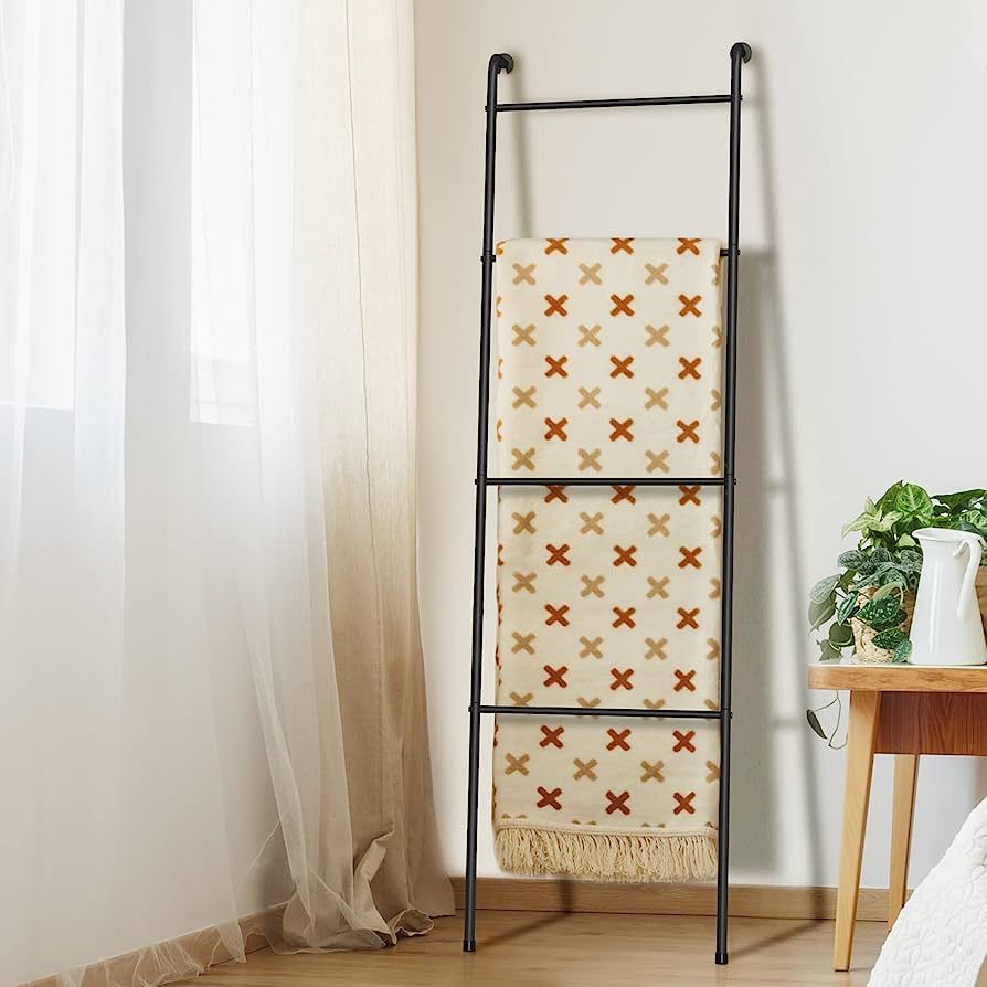 Blanket Ladder Outdoor Towel Rack for Pool, Decorative Metal Holder for The Living Room Bathroom,... | Amazon (US)